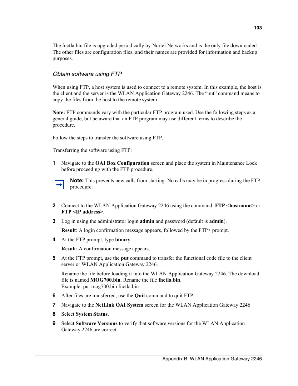 Nortel Networks MOG6xx User Manual | Page 103 / 120