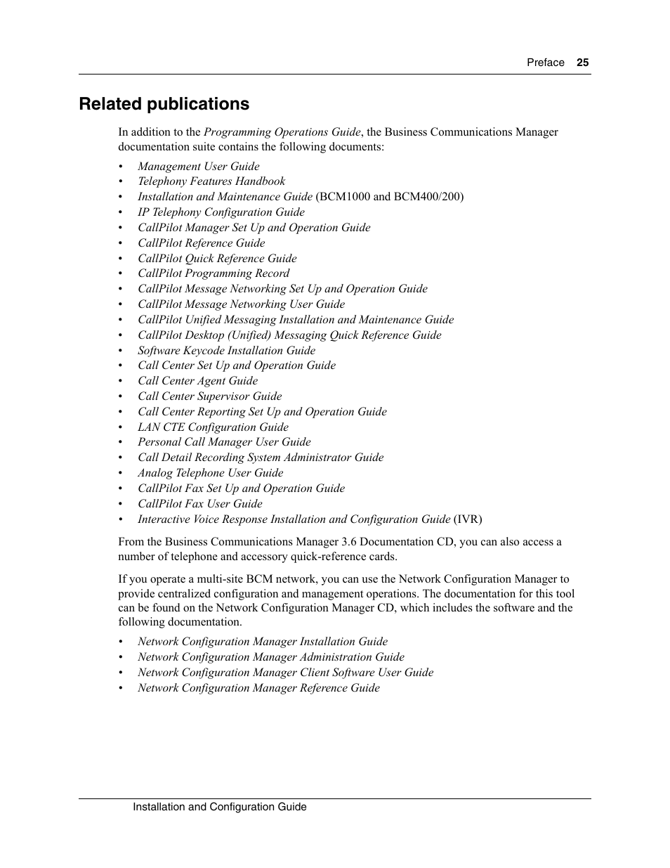 Related publications | Nortel Networks MOG6xx User Manual | Page 25 / 120