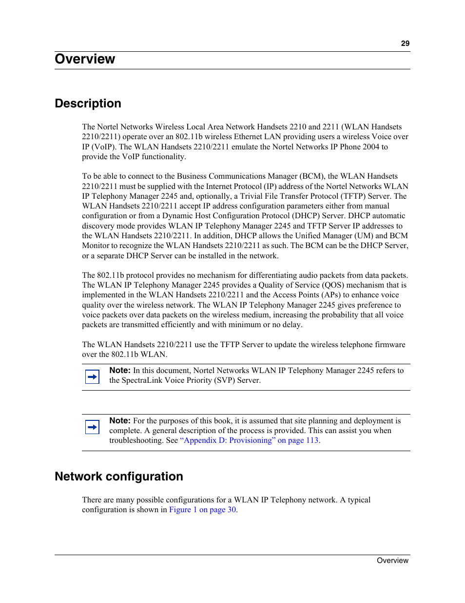 Overview, Description, Network configuration | Nortel Networks MOG6xx User Manual | Page 29 / 120