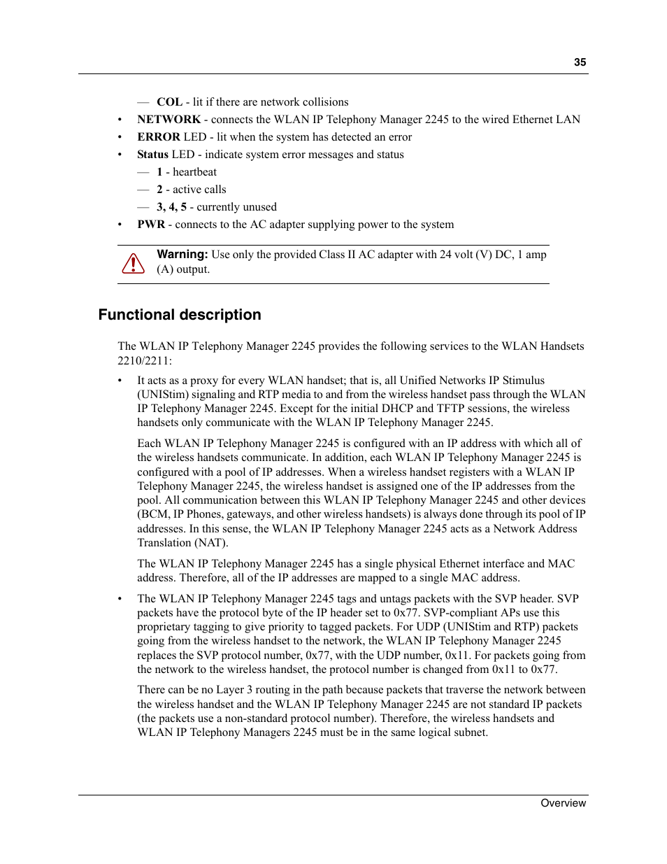 Functional description | Nortel Networks MOG6xx User Manual | Page 35 / 120