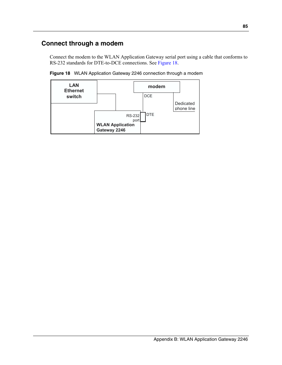 Connect through a modem, Figure 18 | Nortel Networks MOG6xx User Manual | Page 85 / 120