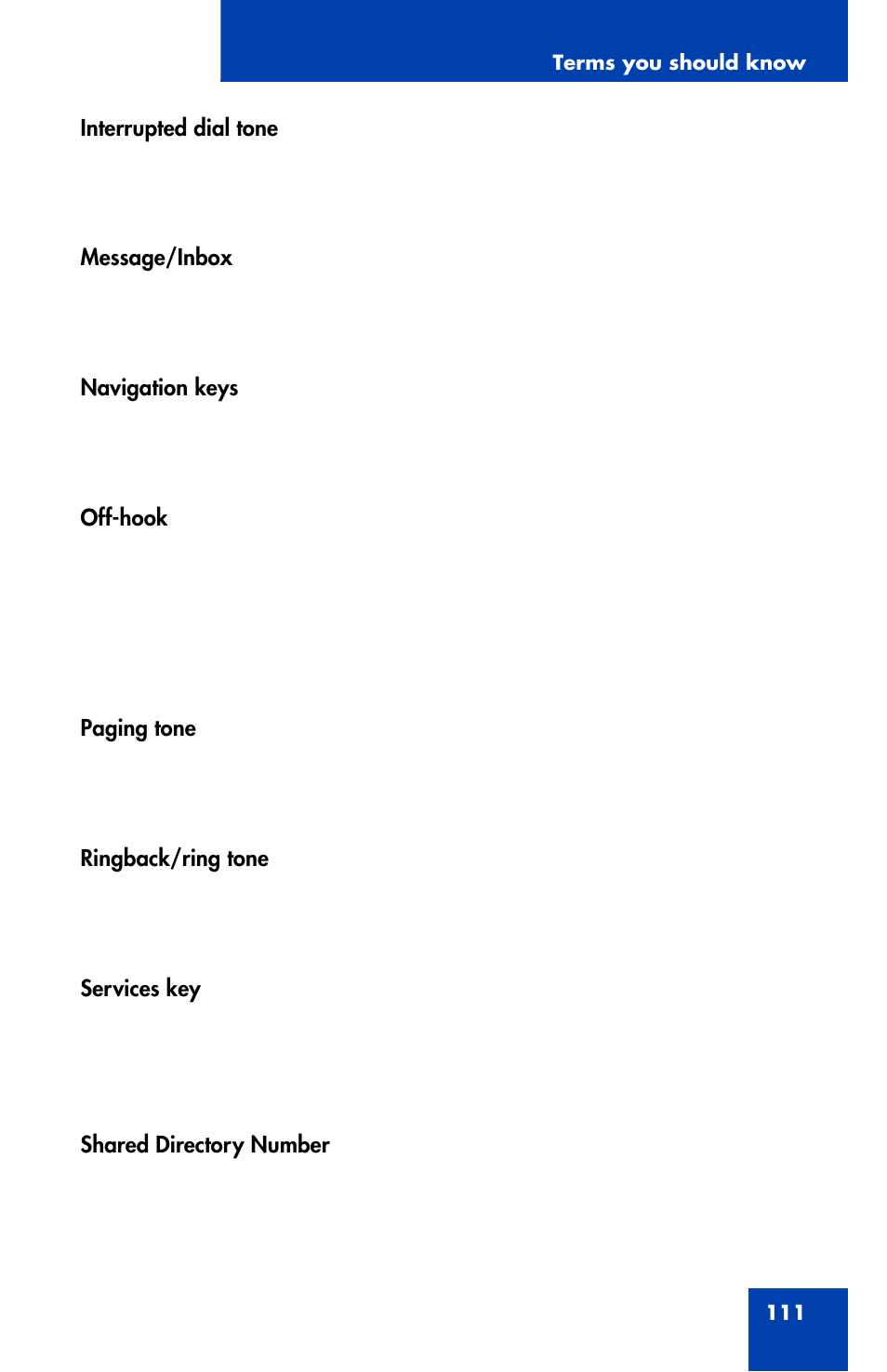 Nortel Networks 1110 User Manual | Page 111 / 120