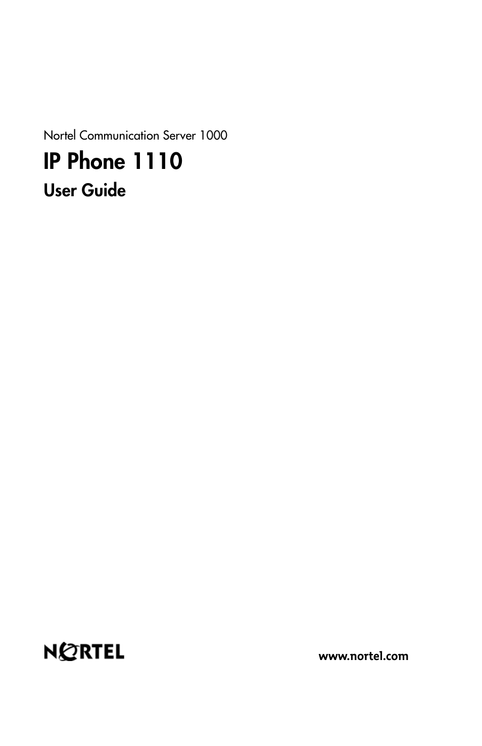 Ip phone 1110, User guide | Nortel Networks 1110 User Manual | Page 120 / 120