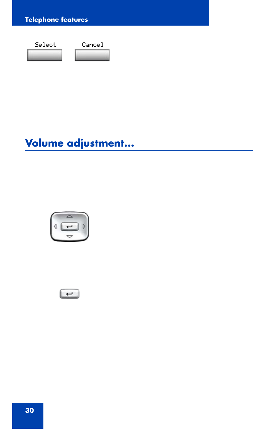 Volume adjustment | Nortel Networks 1110 User Manual | Page 30 / 120