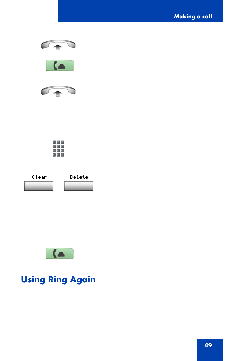 Using ring again | Nortel Networks 1110 User Manual | Page 49 / 120