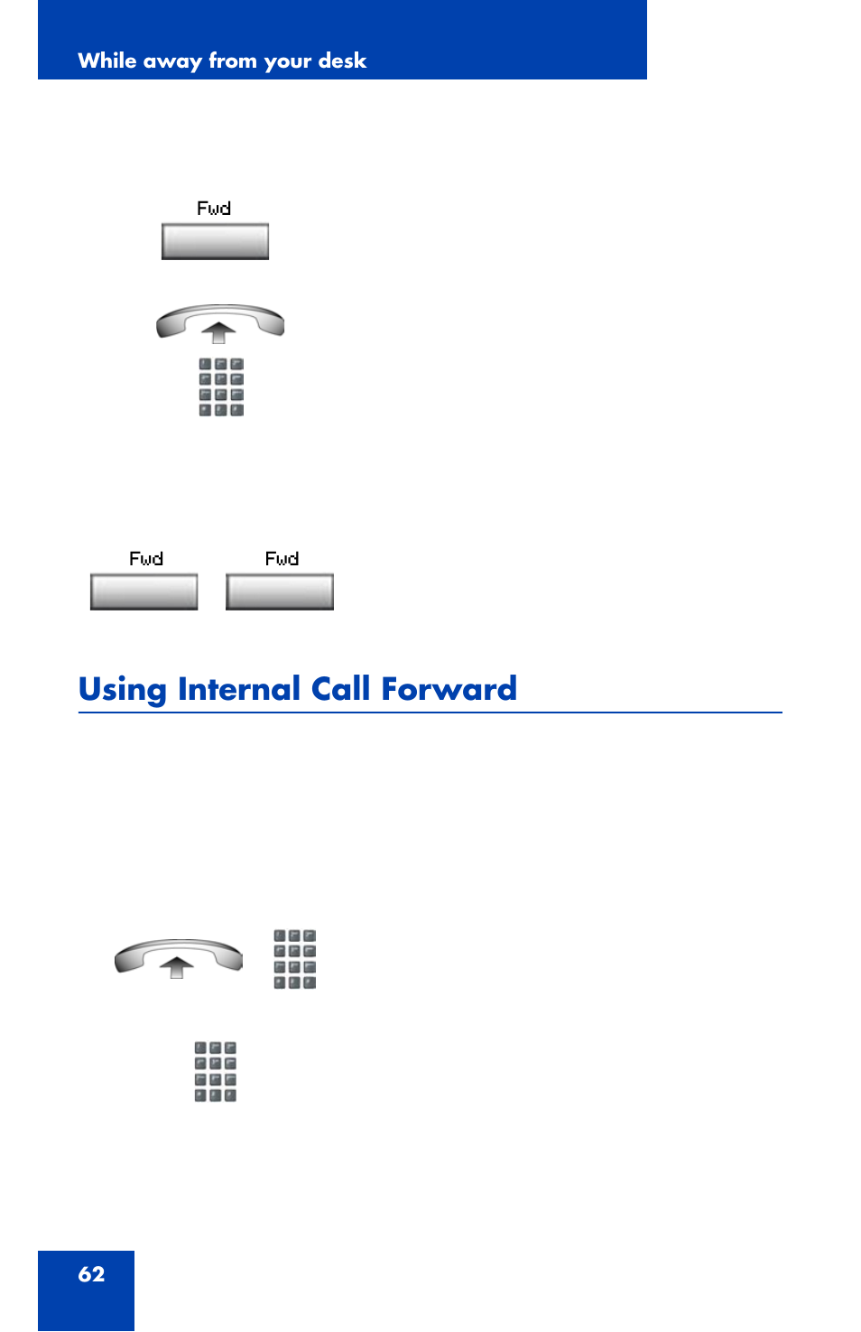 Using internal call forward | Nortel Networks 1110 User Manual | Page 62 / 120