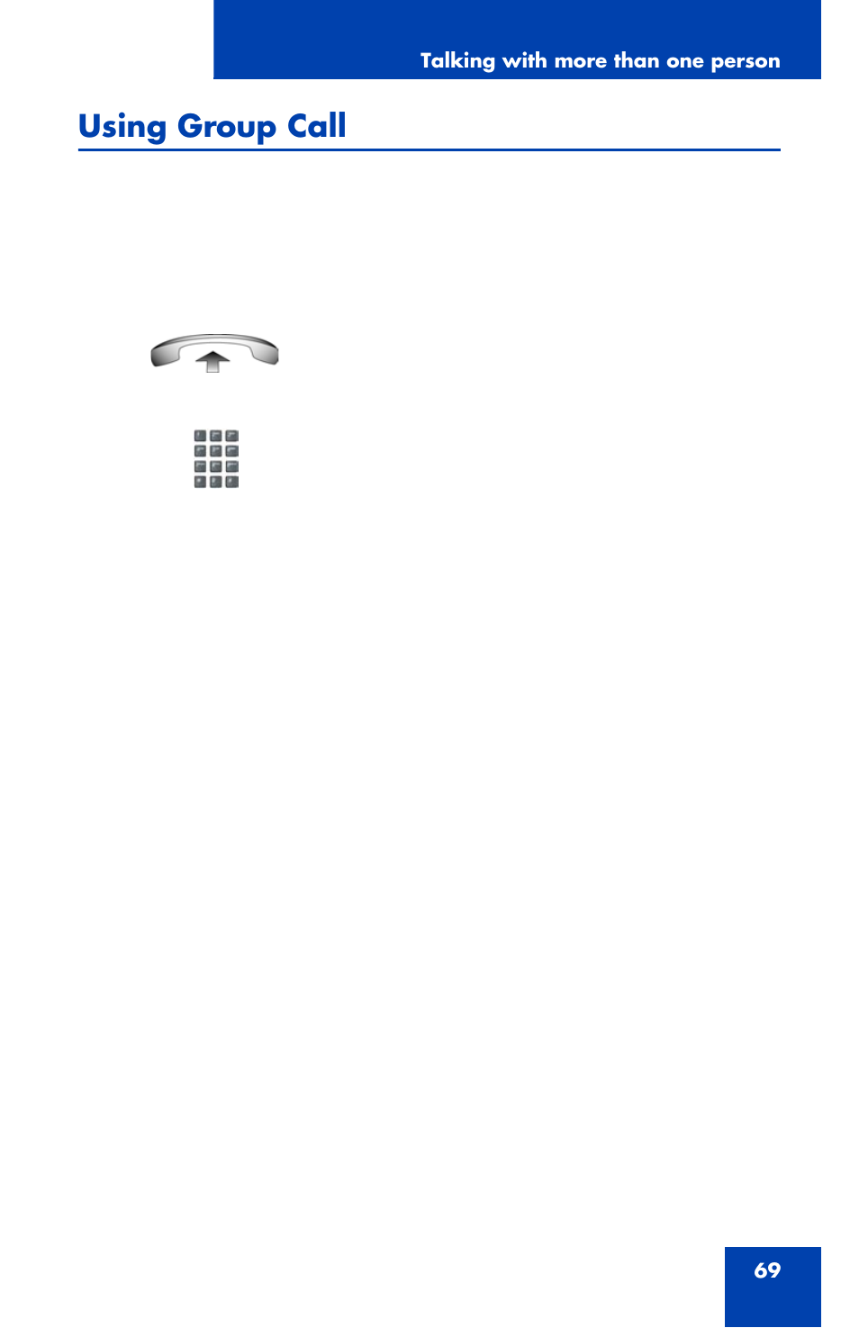 Using group call | Nortel Networks 1110 User Manual | Page 69 / 120