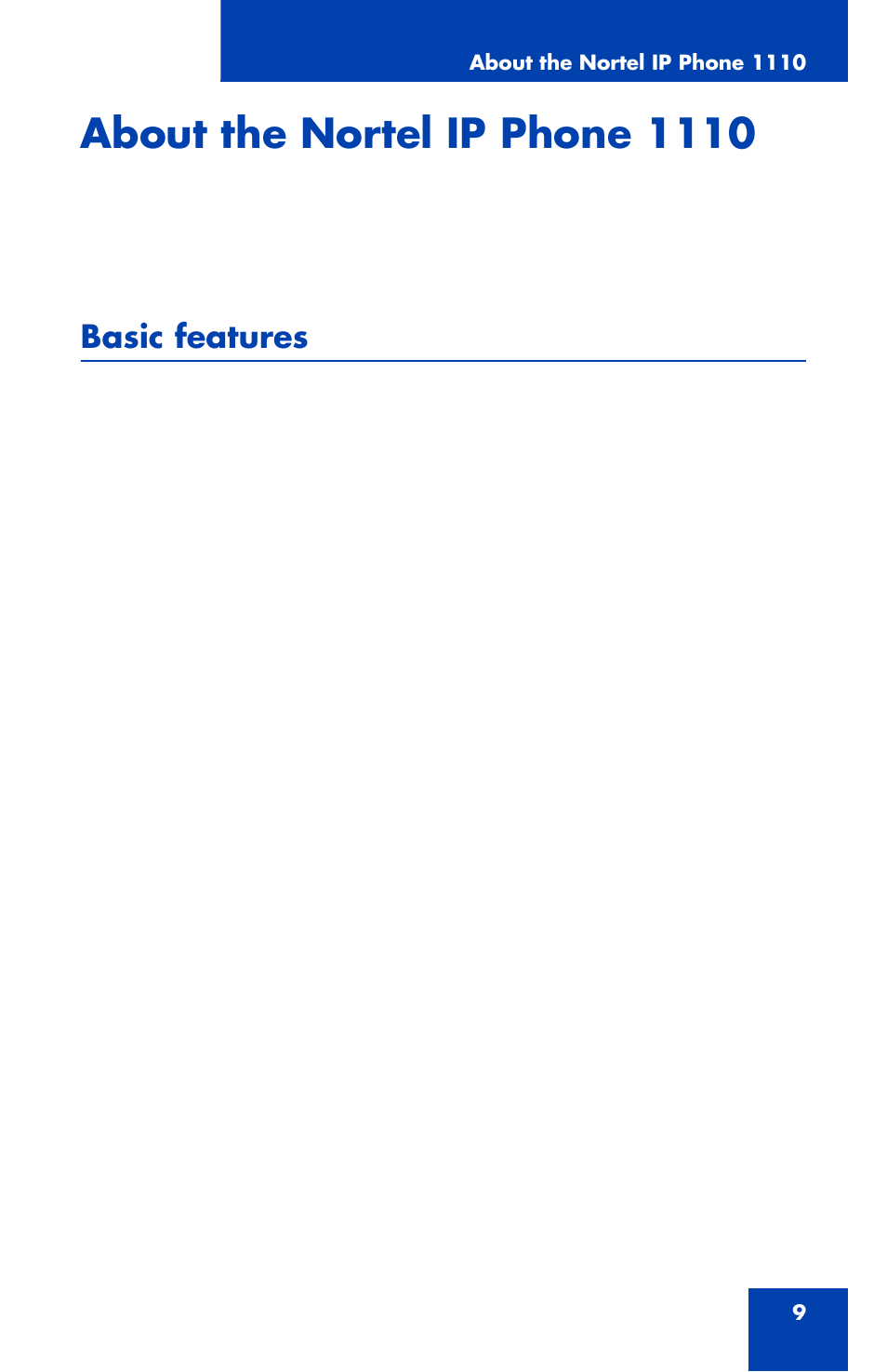 Nortel Networks 1110 User Manual | Page 9 / 120