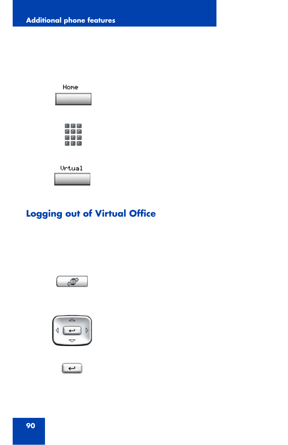 Logging out of virtual office | Nortel Networks 1110 User Manual | Page 90 / 120