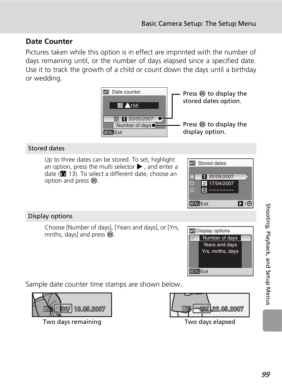 Date counter | Nikon L12 User Manual | Page 111 / 144