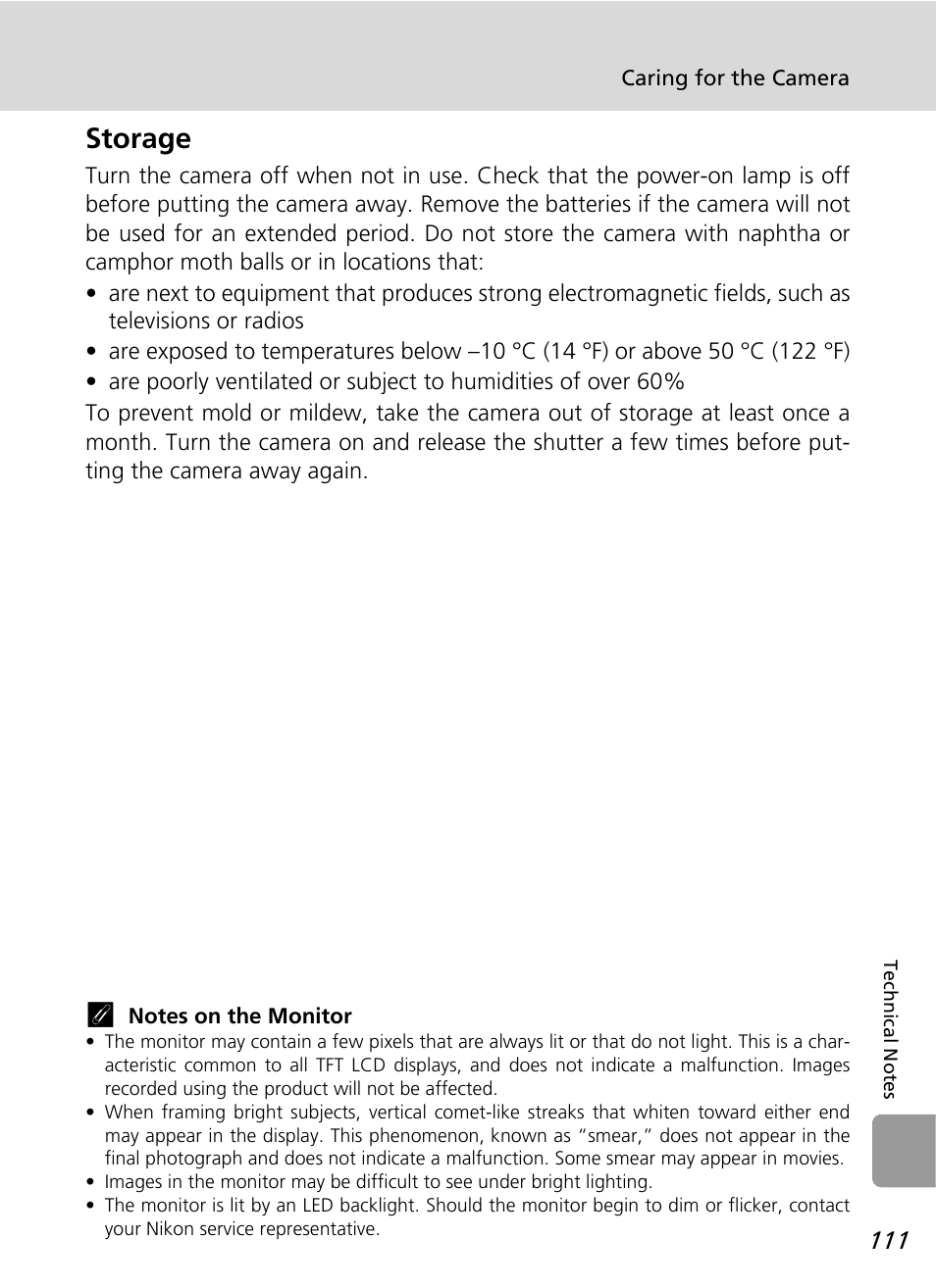 Storage | Nikon L12 User Manual | Page 123 / 144