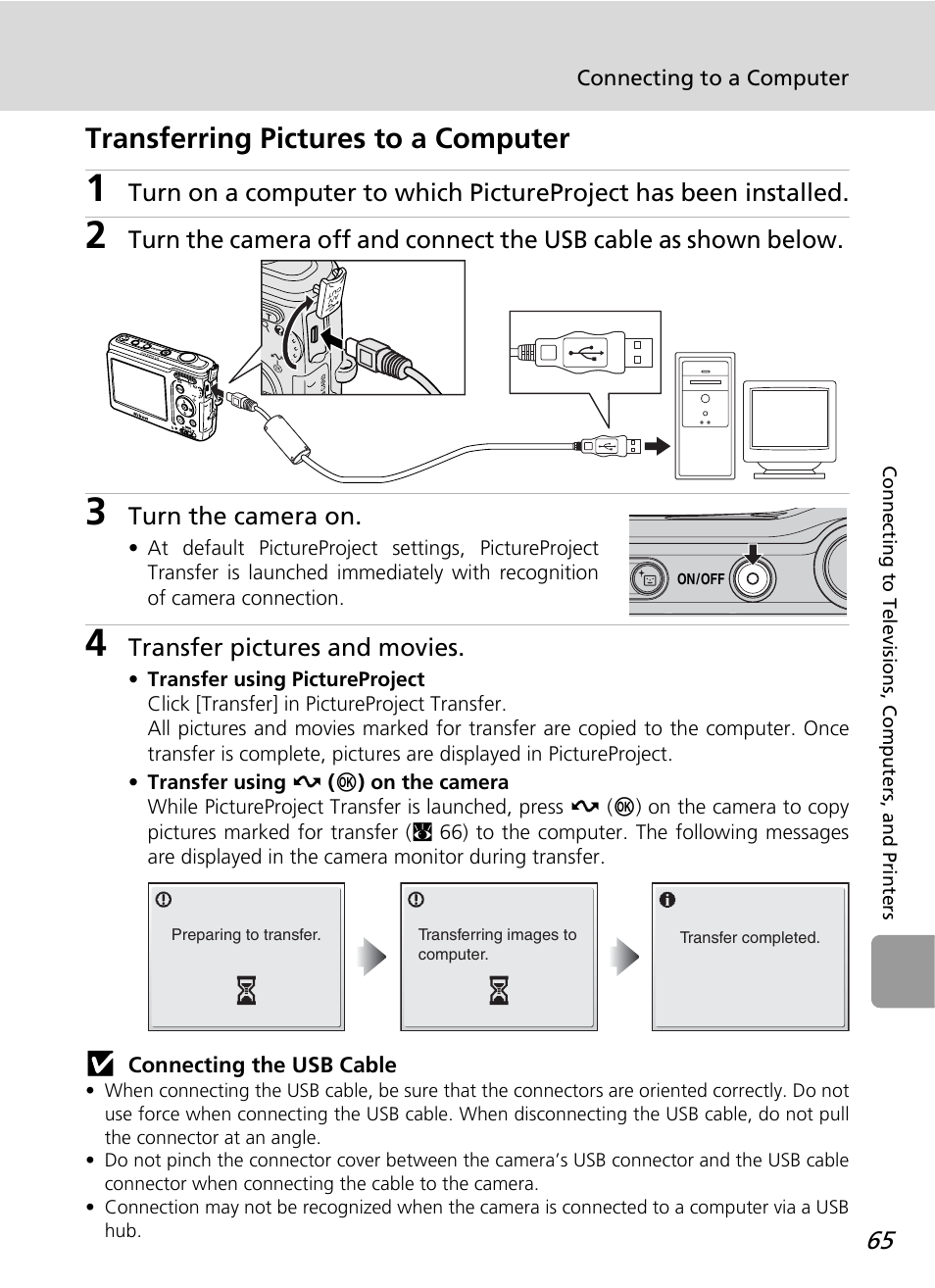 Transferring pictures to a computer | Nikon L12 User Manual | Page 77 / 144