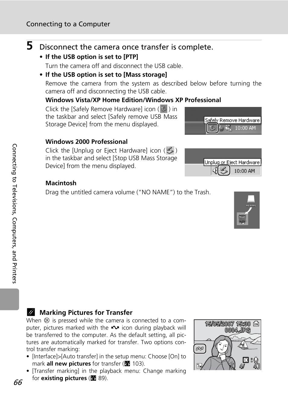 Disconnect the camera once transfer is complete | Nikon L12 User Manual | Page 78 / 144