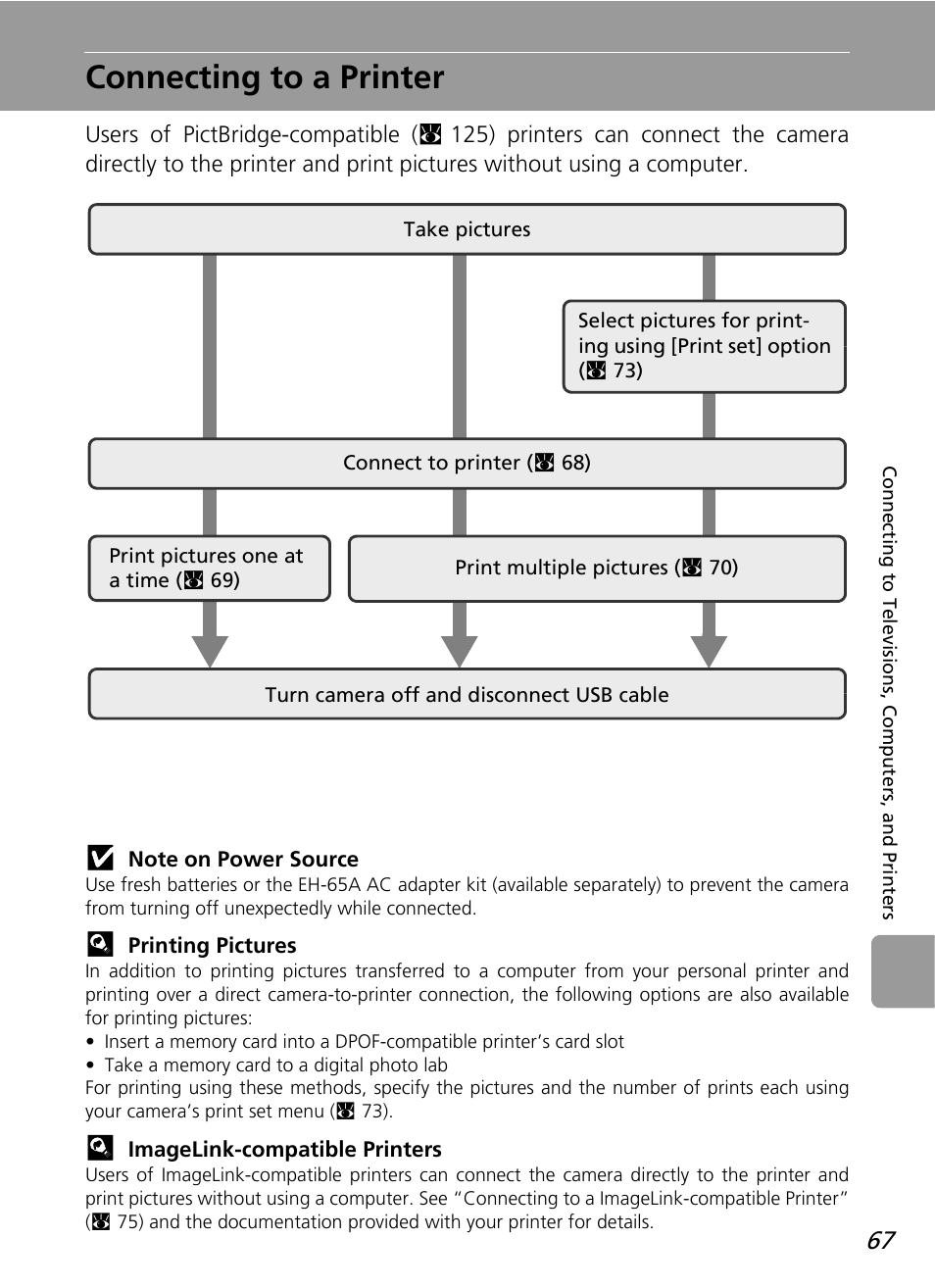 Connecting to a printer | Nikon L12 User Manual | Page 79 / 144