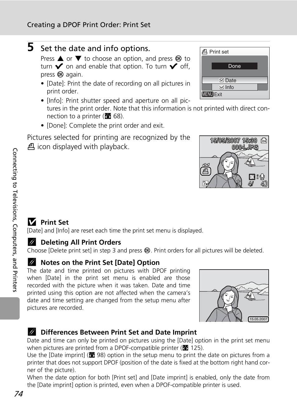 Set the date and info options | Nikon L12 User Manual | Page 86 / 144