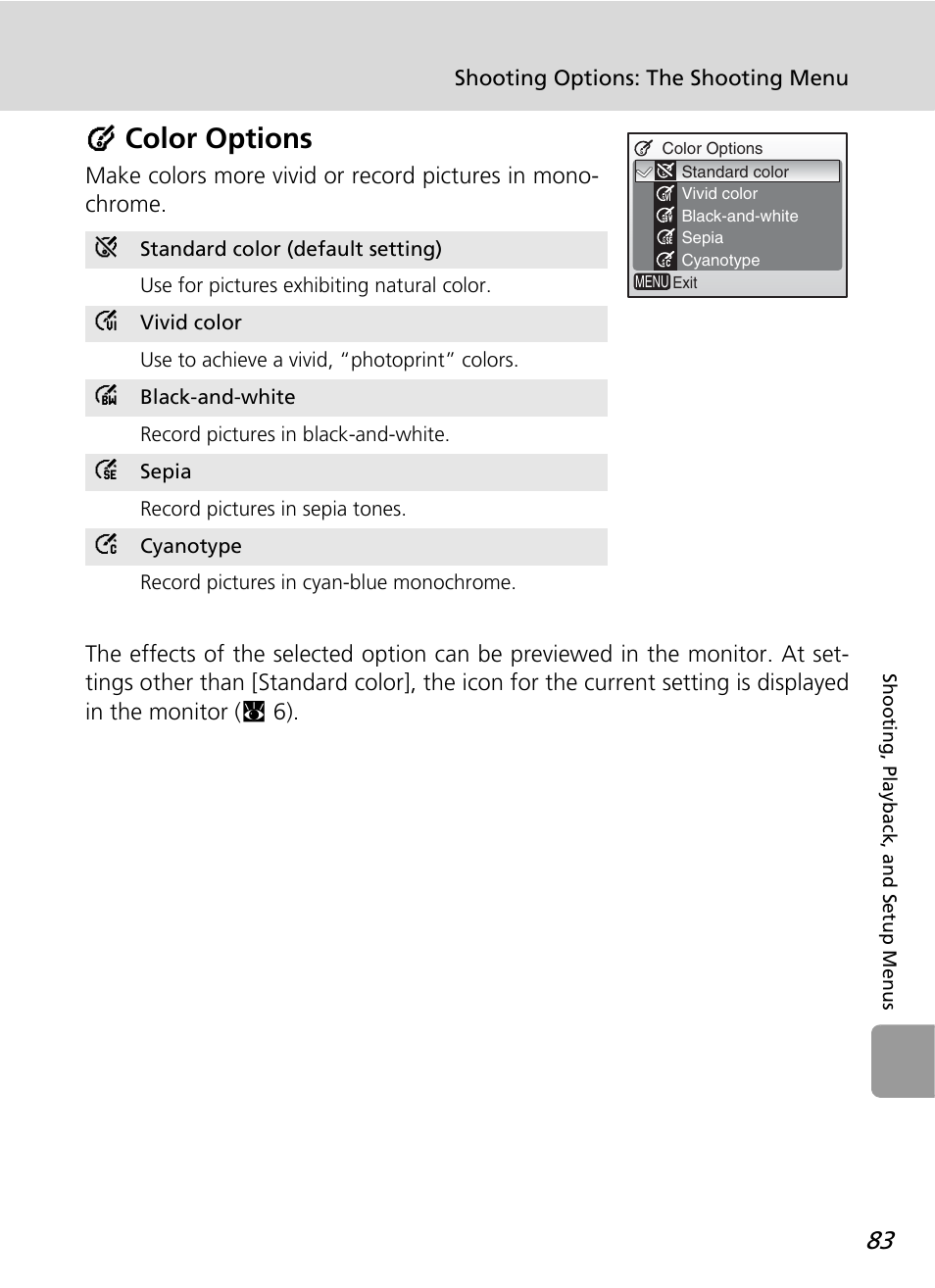 Color options, D color options | Nikon L12 User Manual | Page 95 / 144