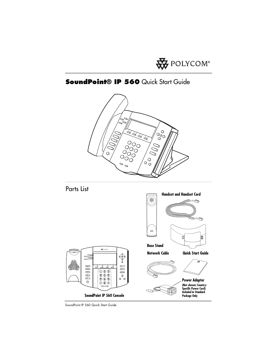 Nortel Networks SoundPoint IP 560 User Manual | 4 pages