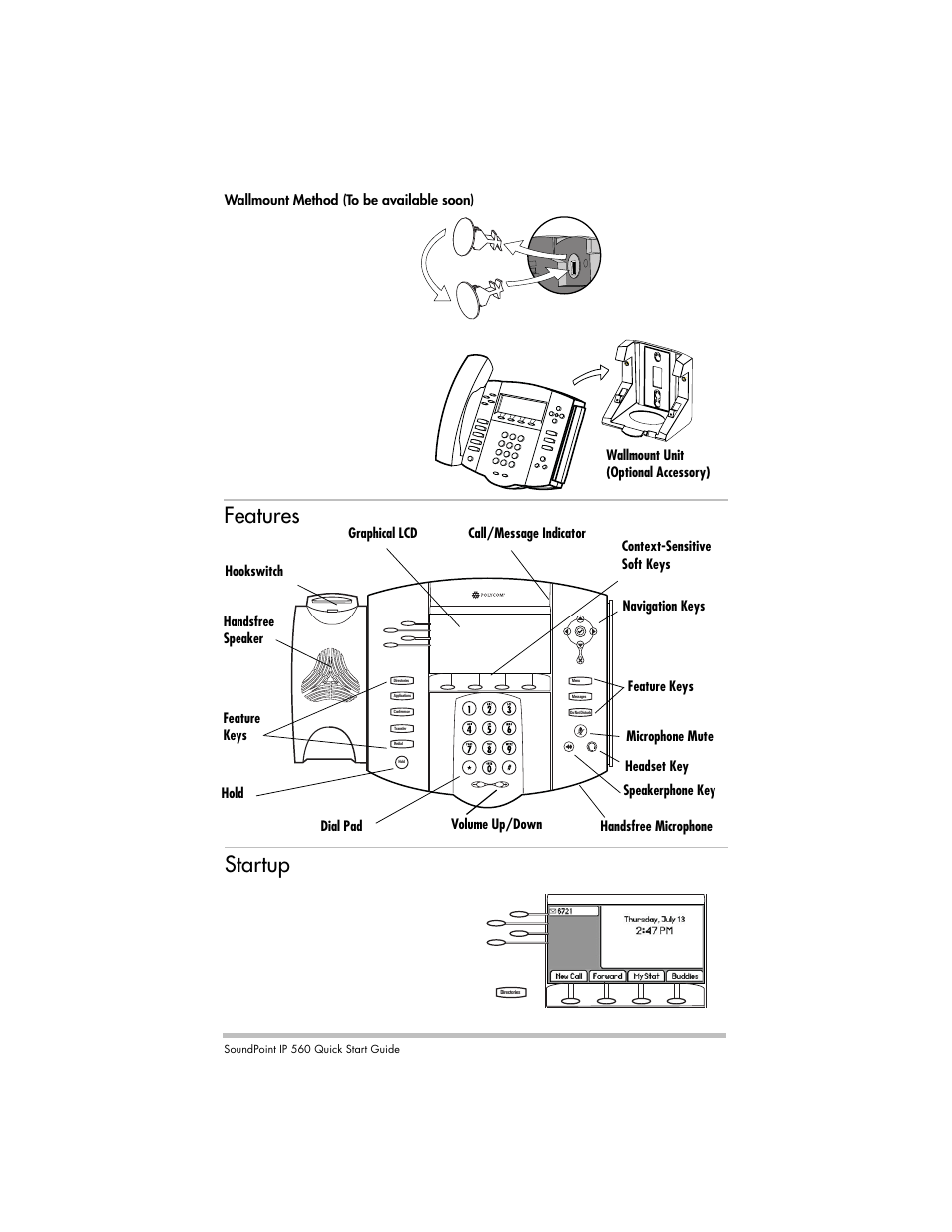 Features startup | Nortel Networks SoundPoint IP 560 User Manual | Page 3 / 4