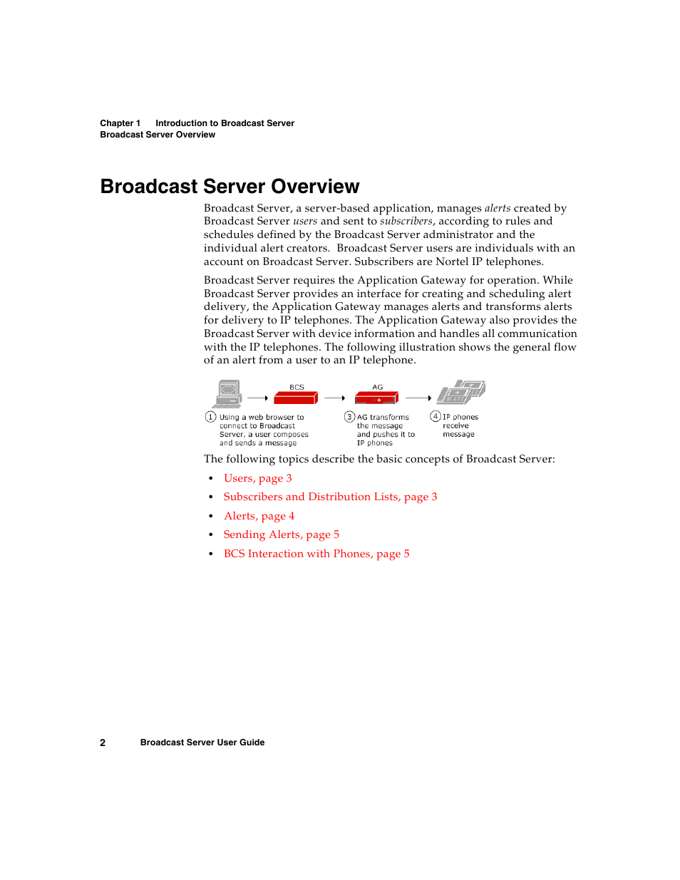 Broadcast server overview | Nortel Networks Broadcast Server User Manual | Page 10 / 84