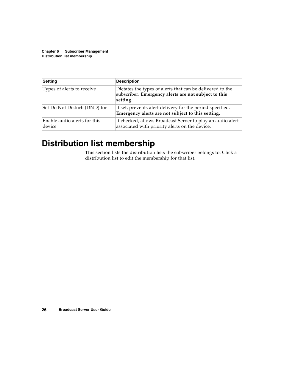 Distribution list membership | Nortel Networks Broadcast Server User Manual | Page 34 / 84