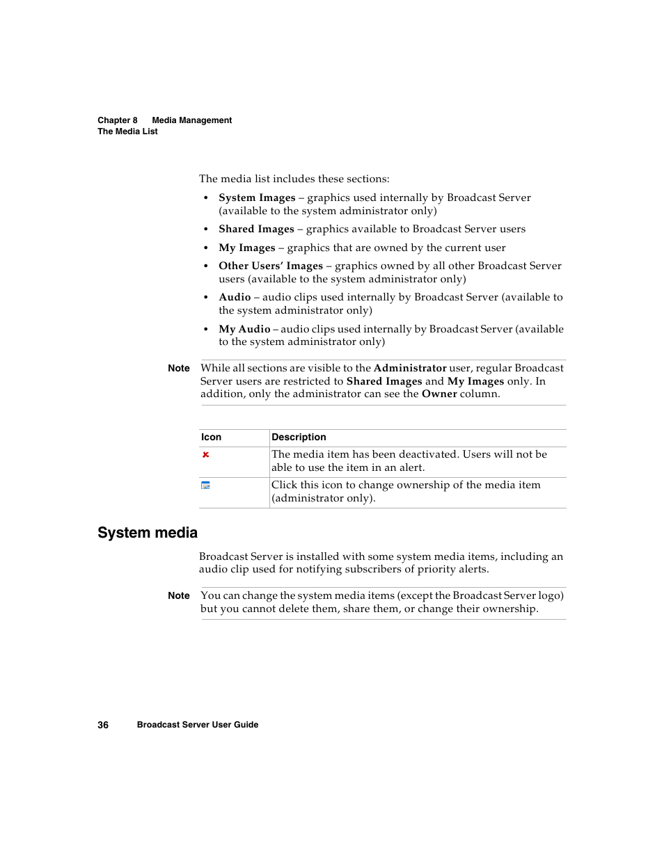 System media | Nortel Networks Broadcast Server User Manual | Page 44 / 84