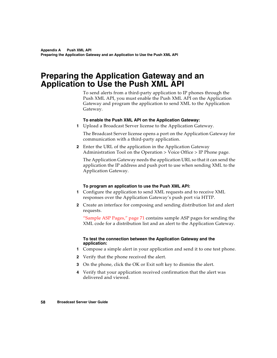 Xml api | Nortel Networks Broadcast Server User Manual | Page 66 / 84