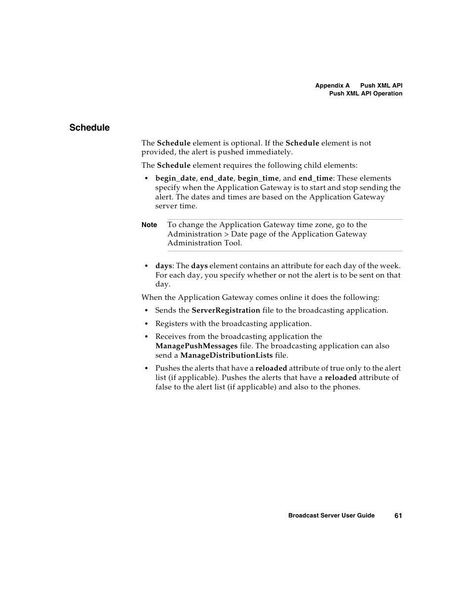 Schedule | Nortel Networks Broadcast Server User Manual | Page 69 / 84