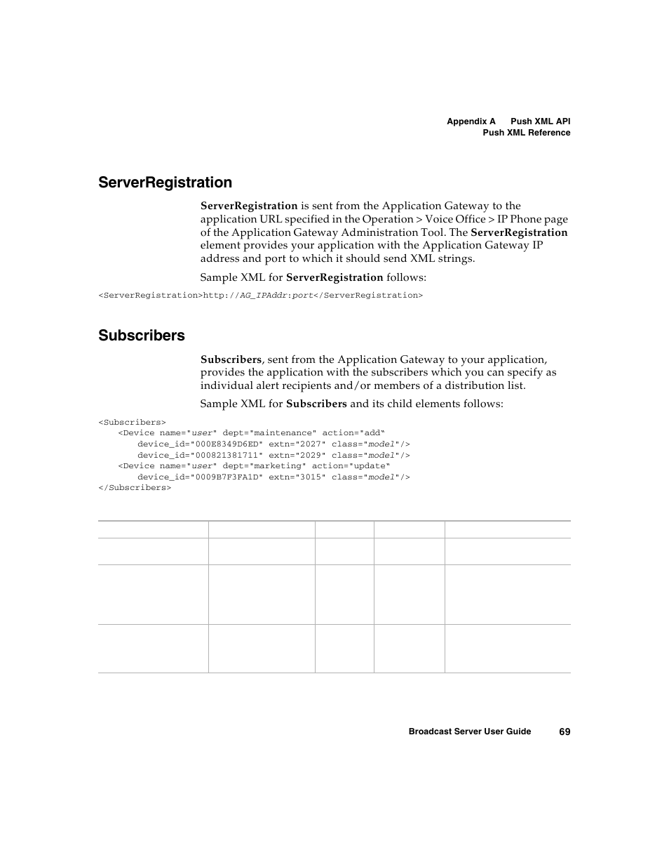 Serverregistration, Subscribers, For a detailed explanation of | For a detai | Nortel Networks Broadcast Server User Manual | Page 77 / 84