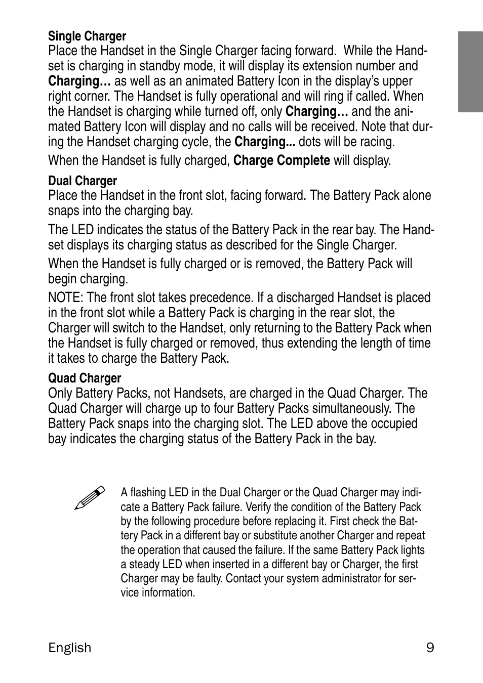 Single charger, Dual charger, Quad charger | Nortel Networks 6120 User Manual | Page 9 / 84