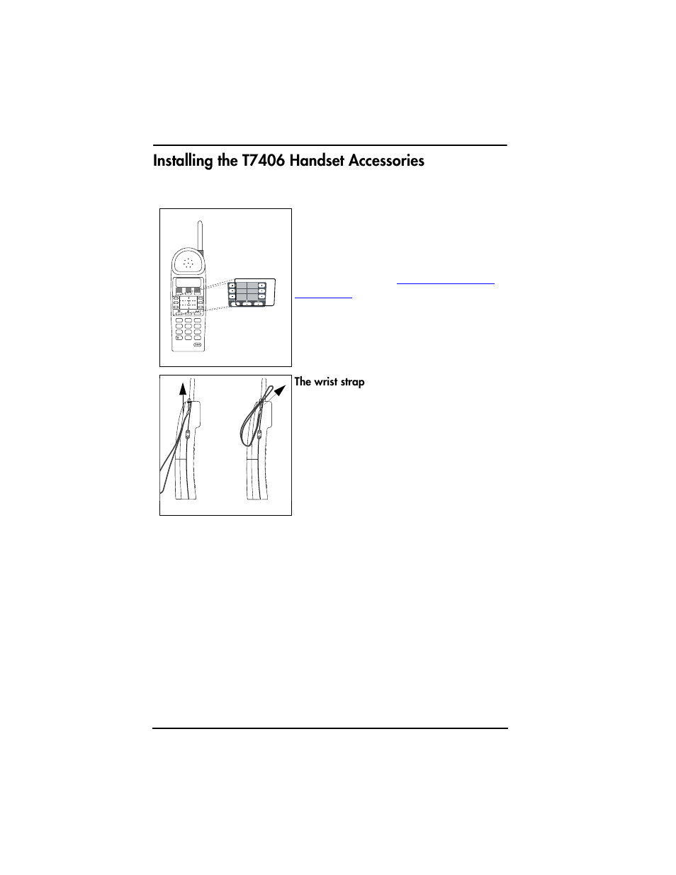 Installing the t7406 handset accessories | Nortel T7406 User Manual | Page 46 / 56