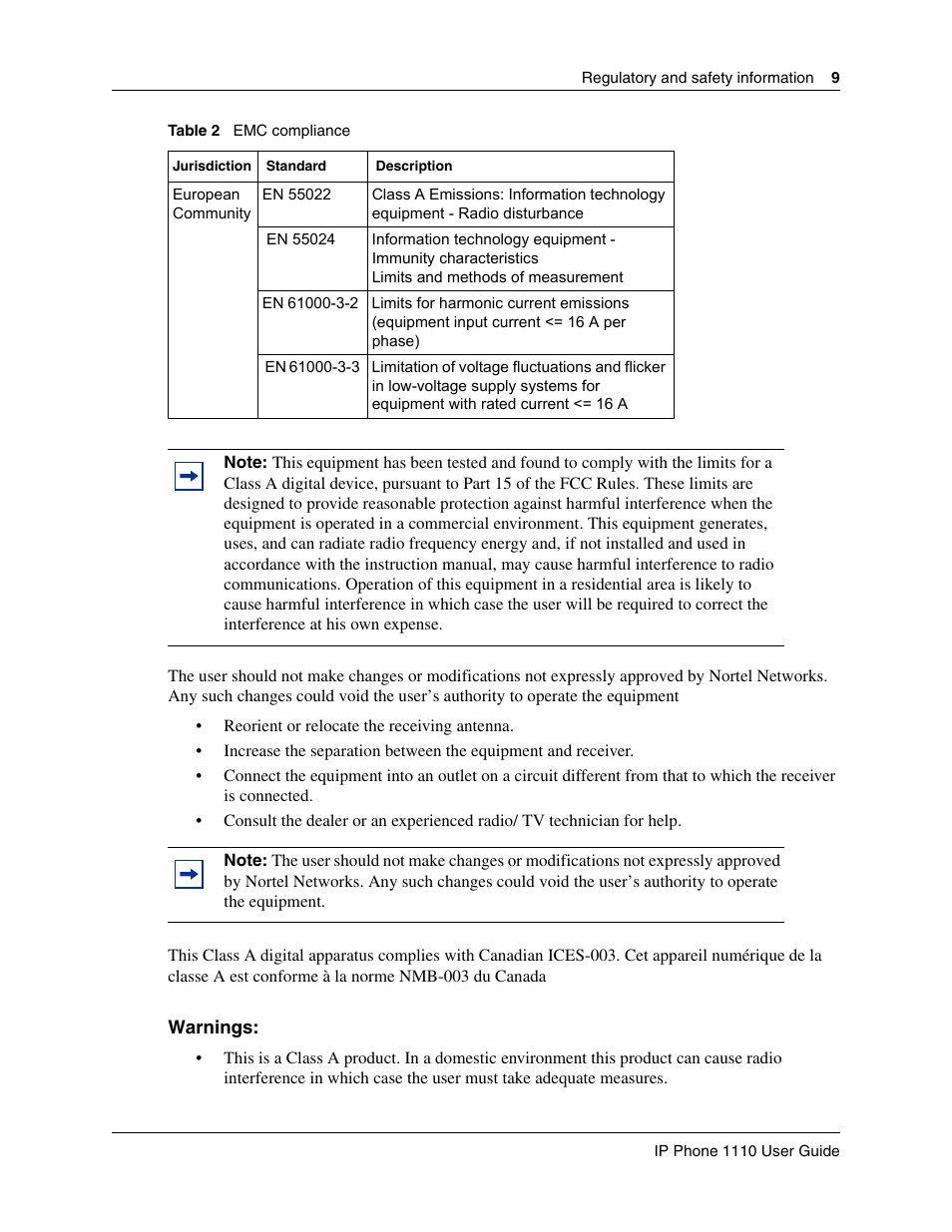 Nortel Networks 1100 User Manual | Page 9 / 30