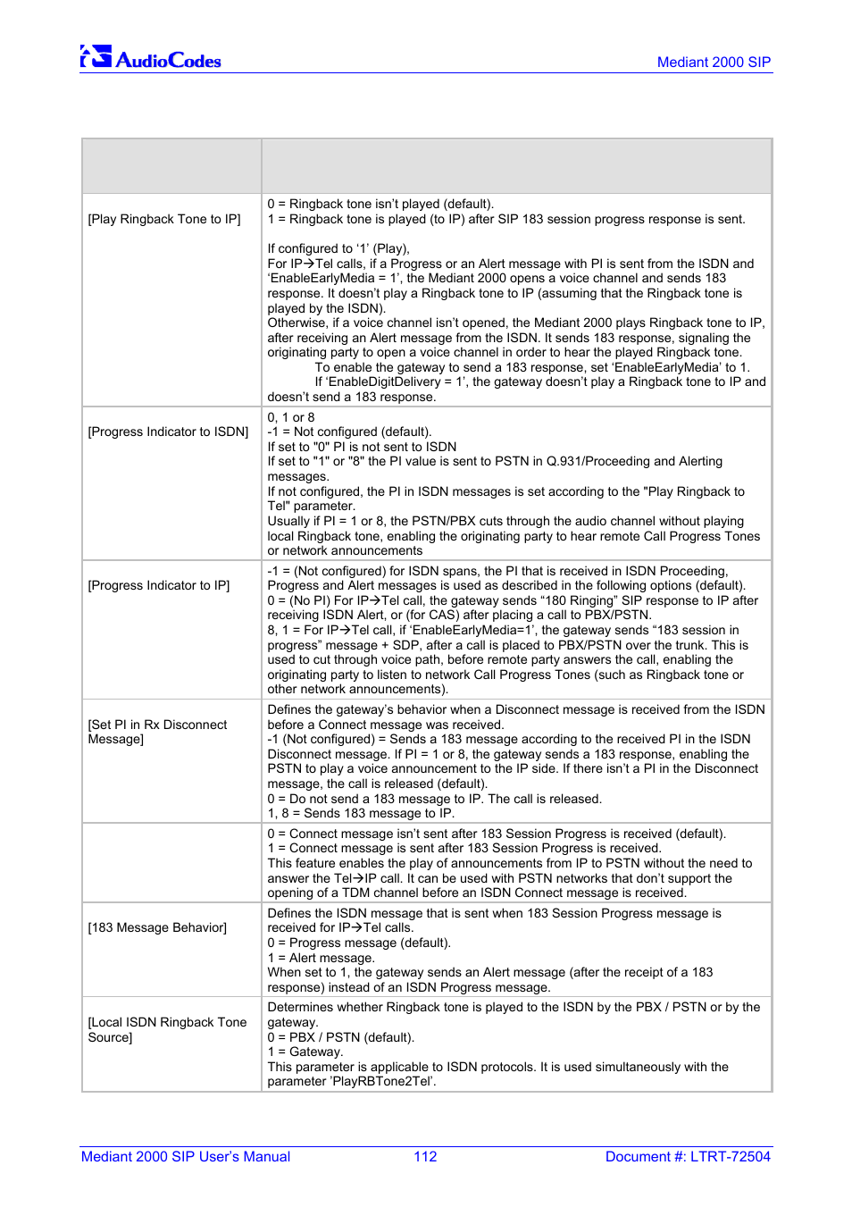 Nortel Networks Mediant TP-1610 SIP User Manual | Page 112 / 280