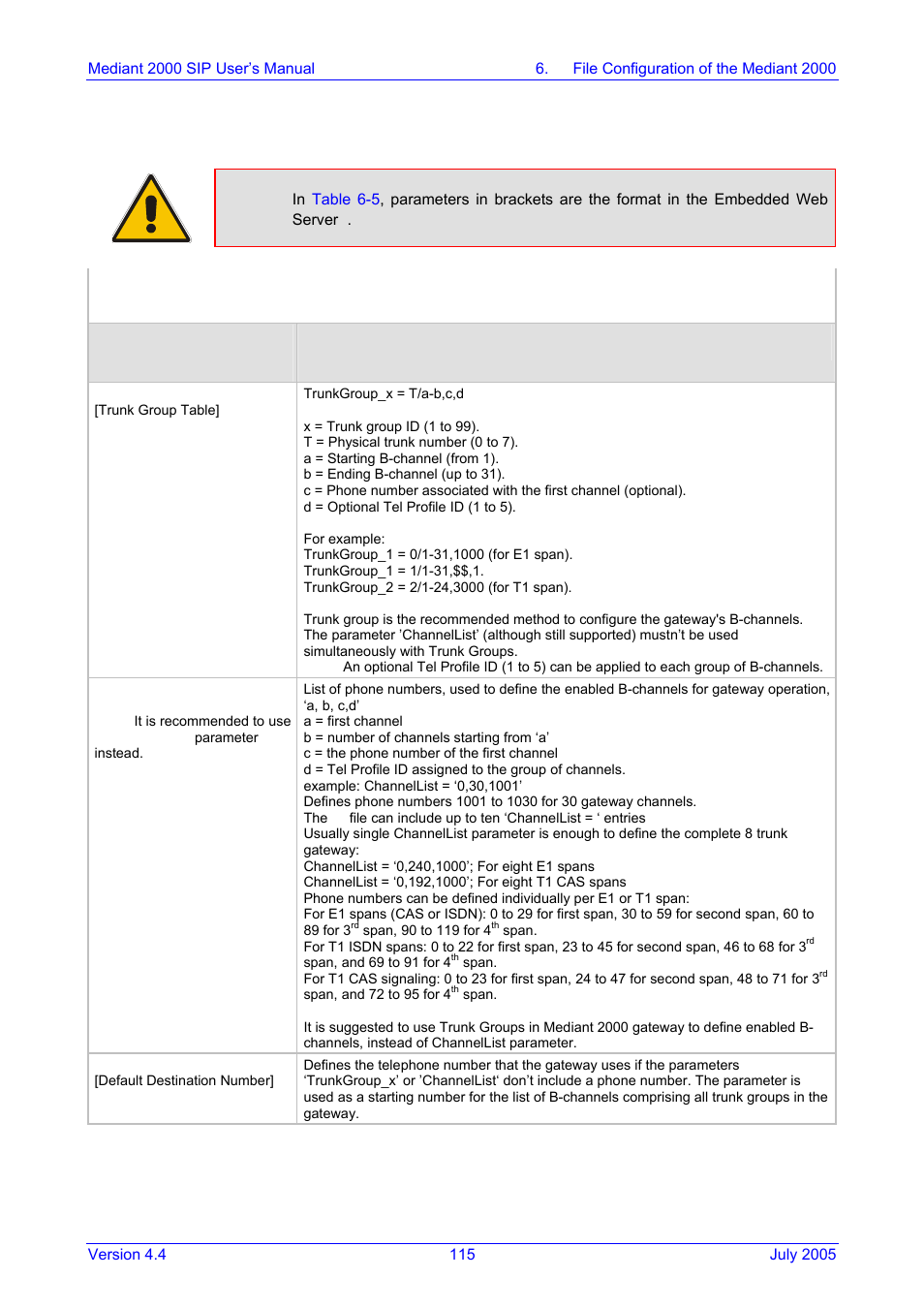 Number manipulation and routing parameters, Table 6-5, De (refer to | Table, G mode (refer to, 10 number manipulation and routing parameters | Nortel Networks Mediant TP-1610 SIP User Manual | Page 115 / 280