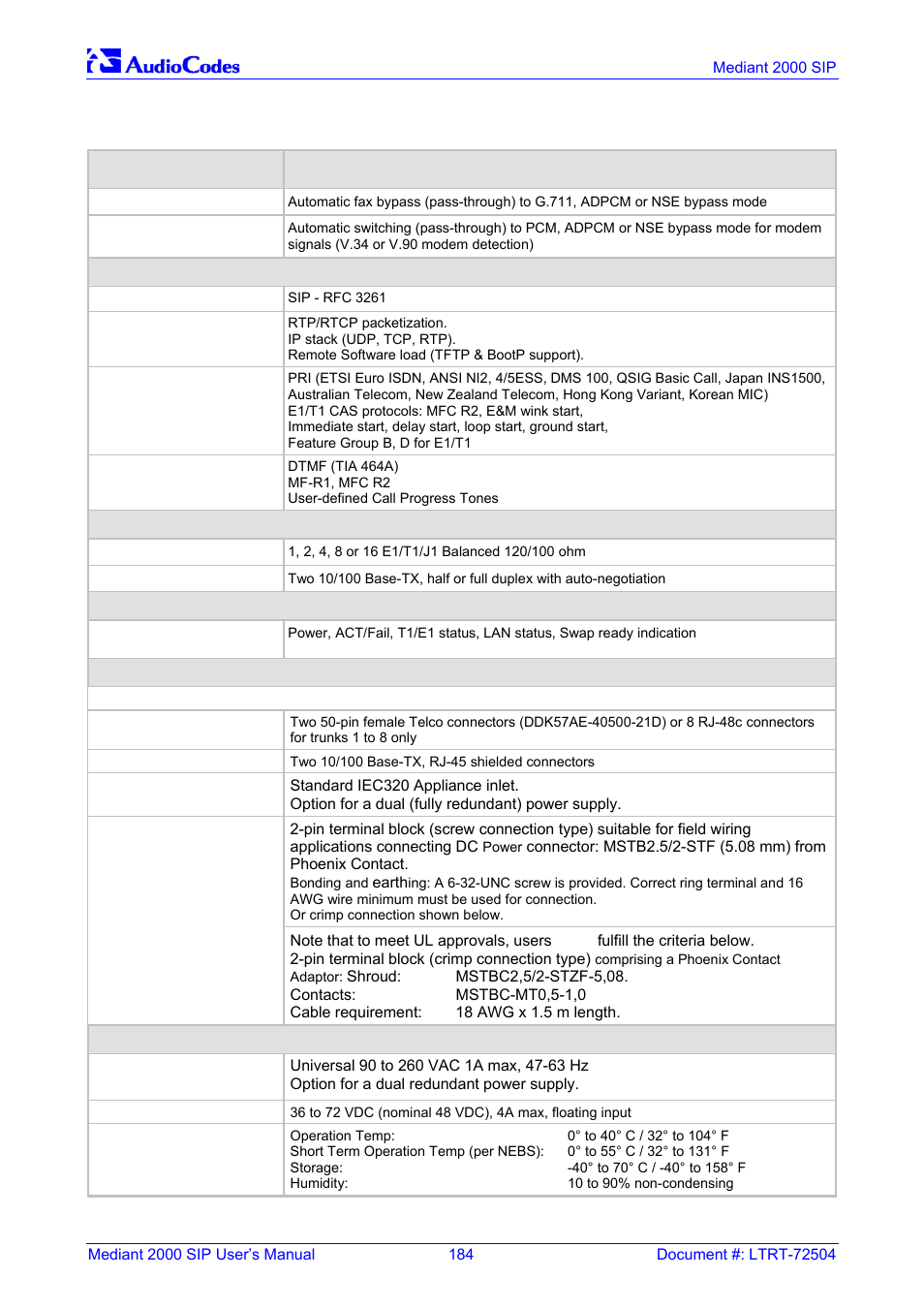 Nortel Networks Mediant TP-1610 SIP User Manual | Page 184 / 280