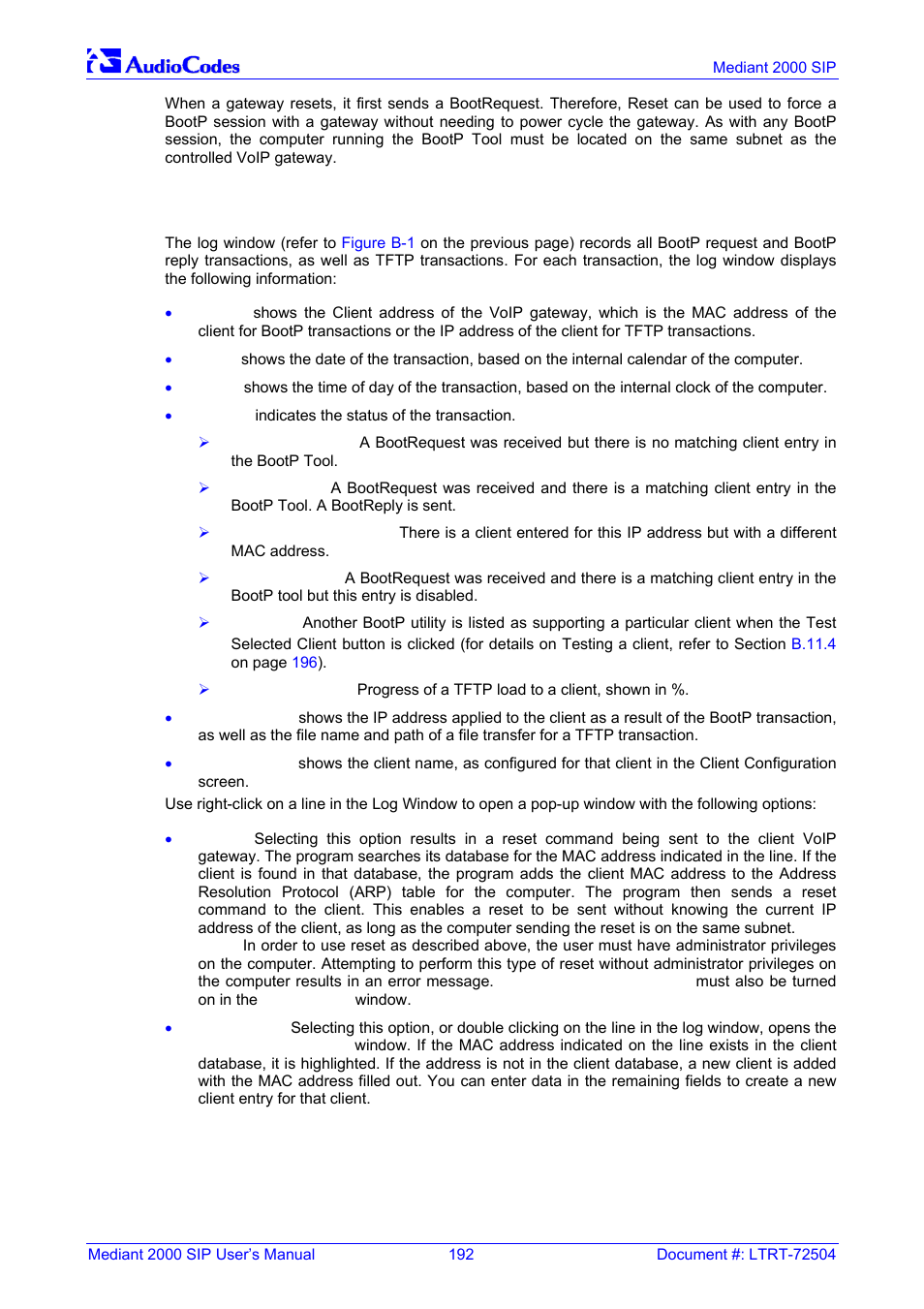 Log window, G new cli, That sha | B.9 log window | Nortel Networks Mediant TP-1610 SIP User Manual | Page 192 / 280