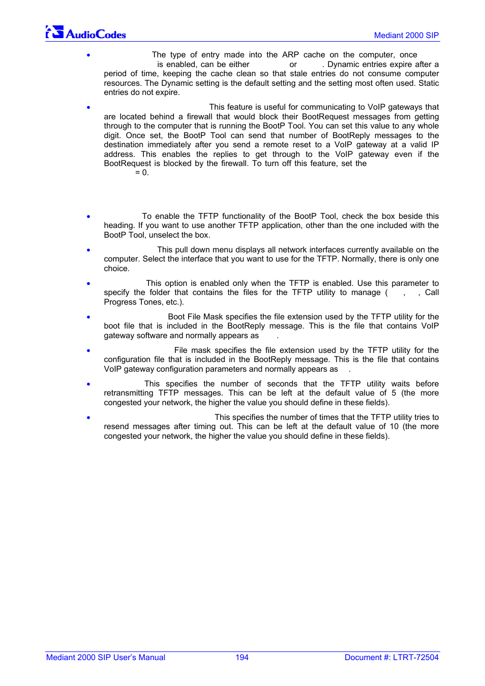 Tftp preferences, B.10.2, B.10.2 tftp preferences | Nortel Networks Mediant TP-1610 SIP User Manual | Page 194 / 280