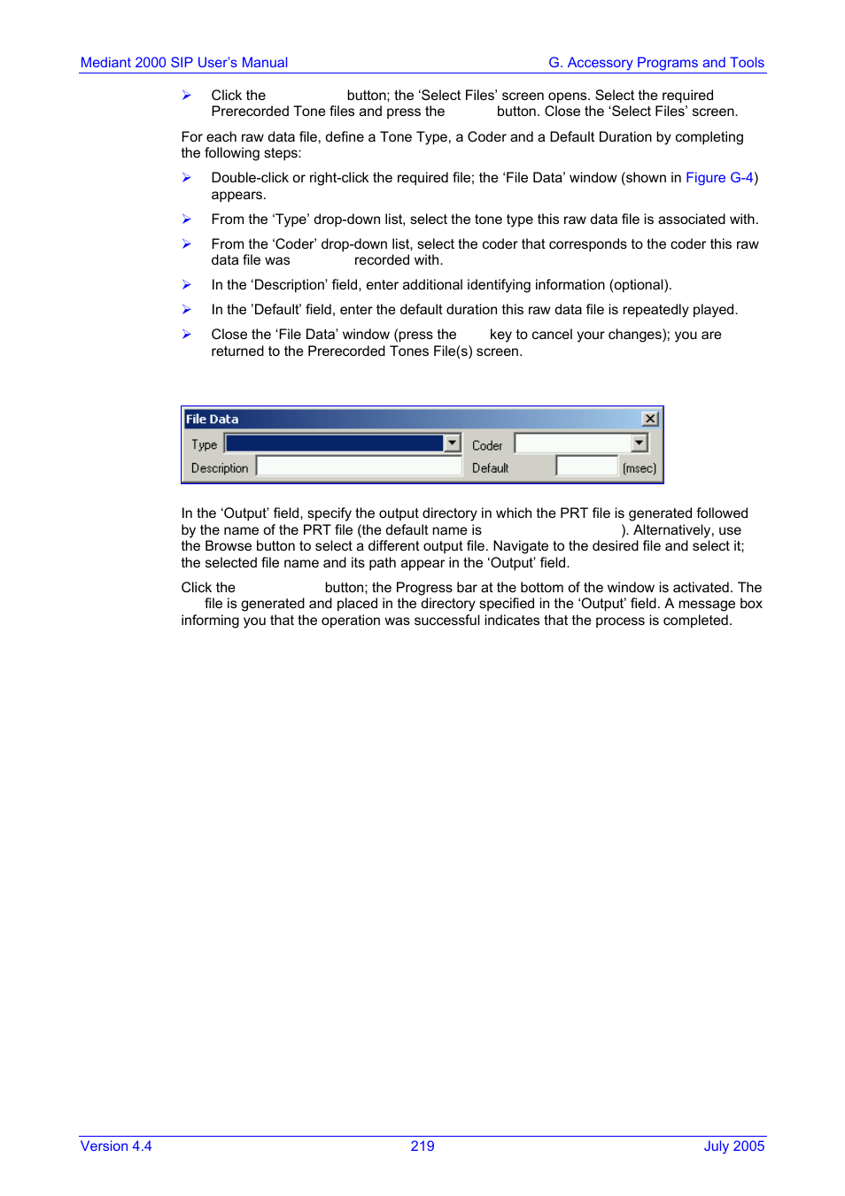 Figure g-7: file data window | Nortel Networks Mediant TP-1610 SIP User Manual | Page 219 / 280