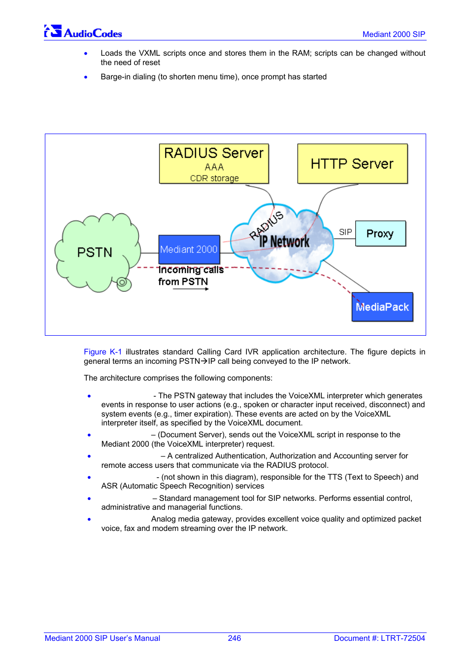 Supported architecture, Figure k-1: mediant 2000 supported architecture, K.3 supported architecture | Nortel Networks Mediant TP-1610 SIP User Manual | Page 246 / 280