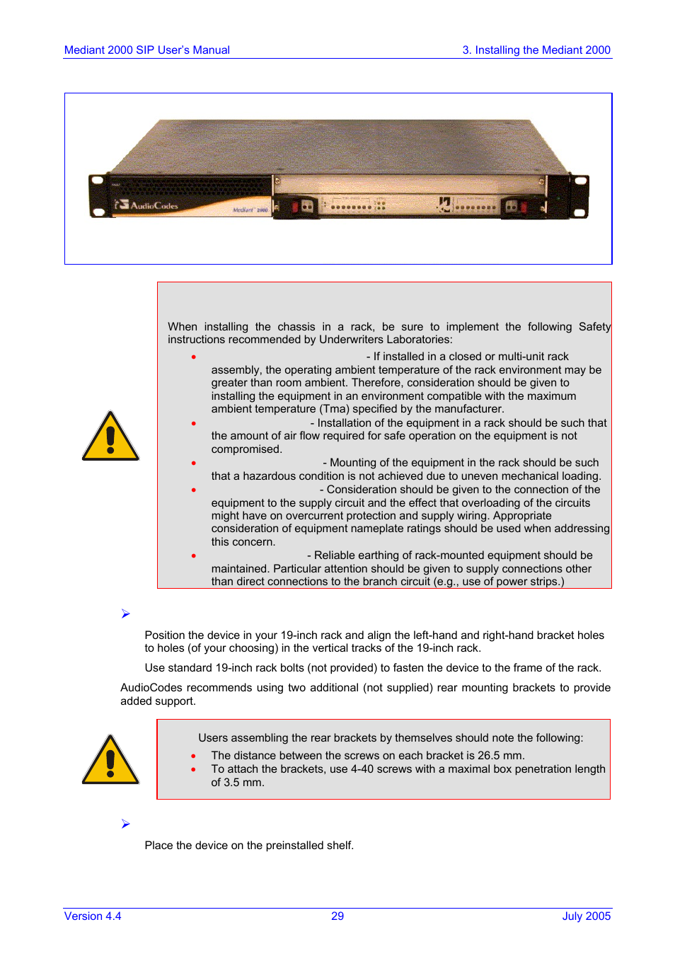 Figure, Rack mount safety instructions (ul) | Nortel Networks Mediant TP-1610 SIP User Manual | Page 29 / 280