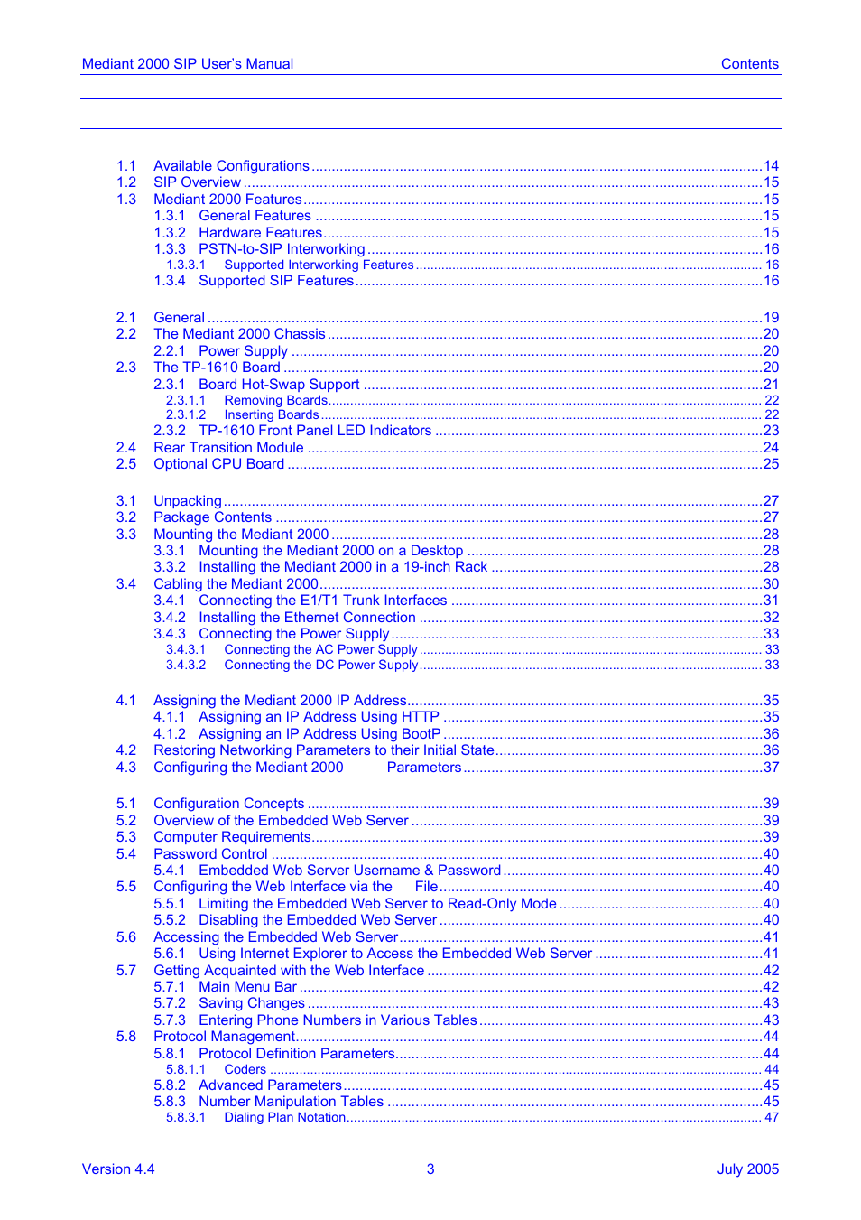 Nortel Networks Mediant TP-1610 SIP User Manual | Page 3 / 280