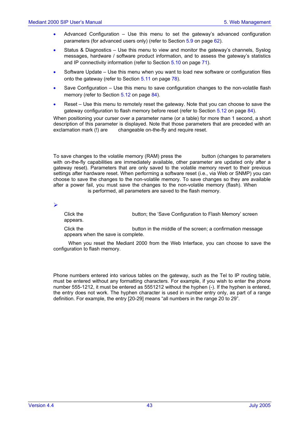 Saving changes, Entering phone numbers in various tables, 2 saving changes | 3 entering phone numbers in various tables | Nortel Networks Mediant TP-1610 SIP User Manual | Page 43 / 280