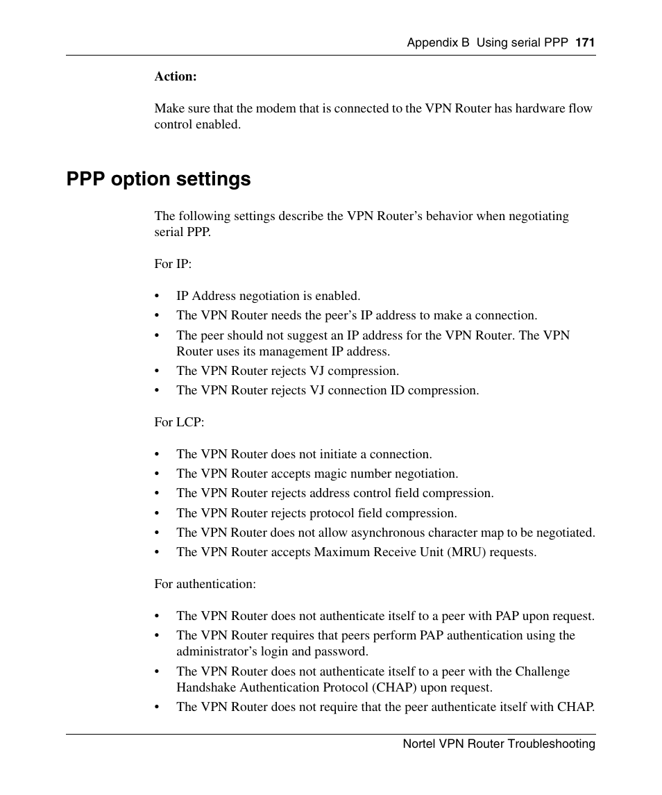 Ppp option settings | Nortel Networks NN46110-602 User Manual | Page 171 / 230