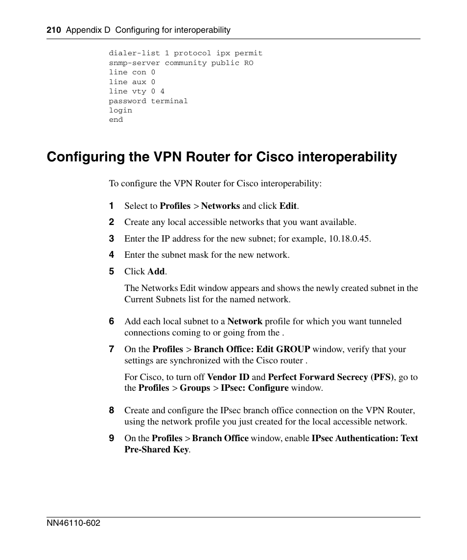 Nortel Networks NN46110-602 User Manual | Page 210 / 230