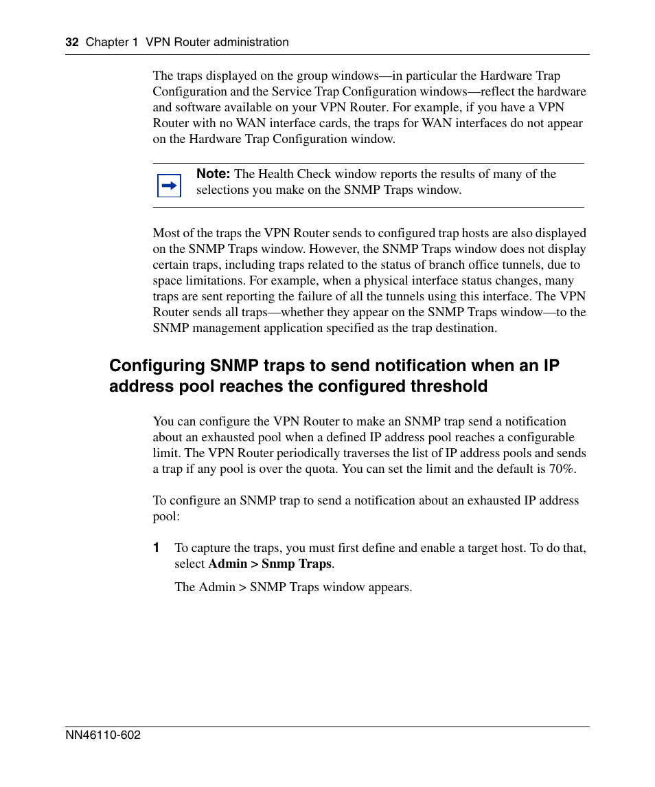 Configured threshold | Nortel Networks NN46110-602 User Manual | Page 32 / 230