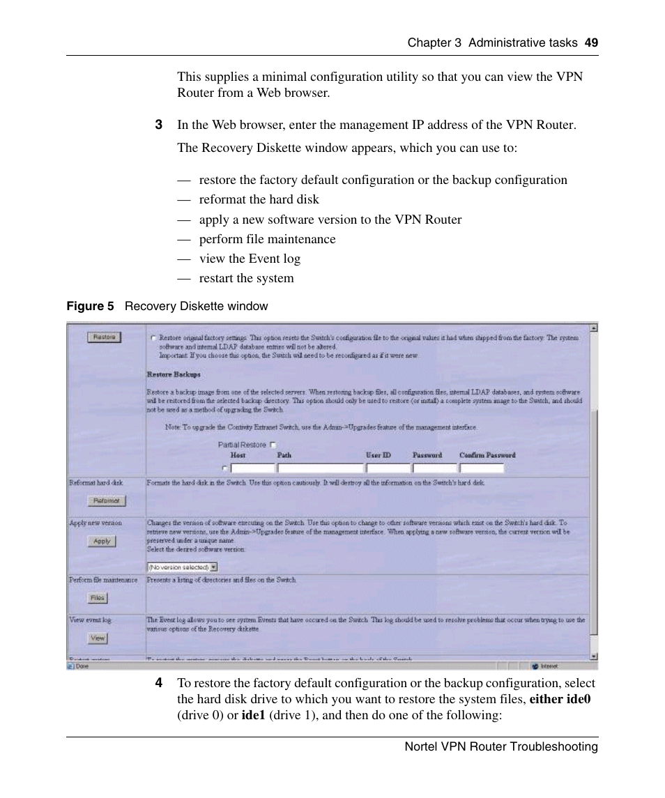 Figure 5, Recovery diskette window | Nortel Networks NN46110-602 User Manual | Page 49 / 230