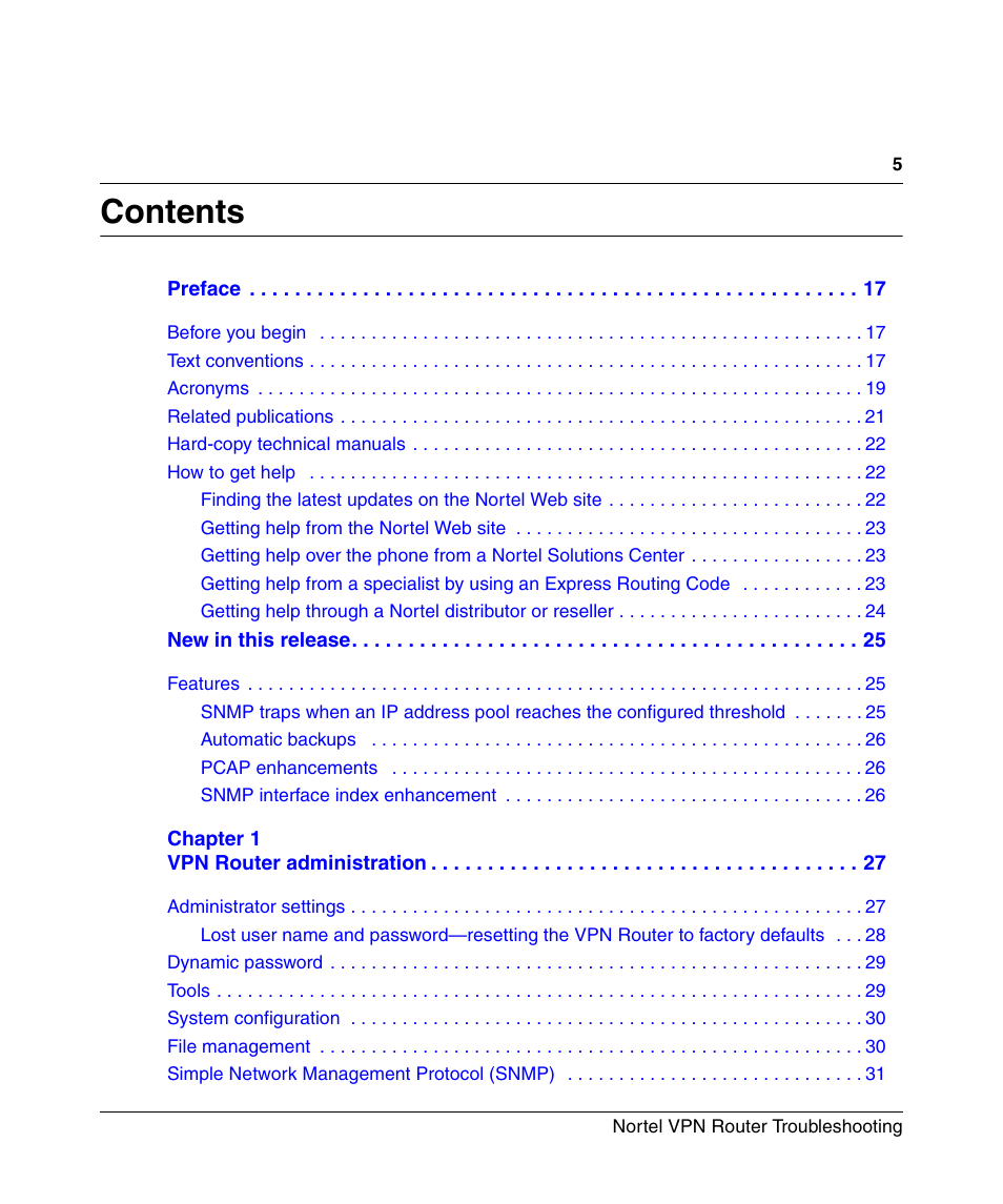 Nortel Networks NN46110-602 User Manual | Page 5 / 230