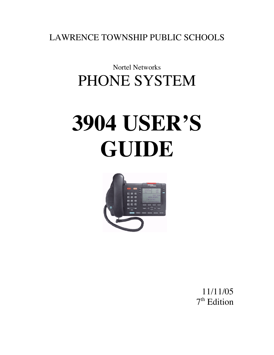 Nortel Networks 3904 User Manual | 7 pages