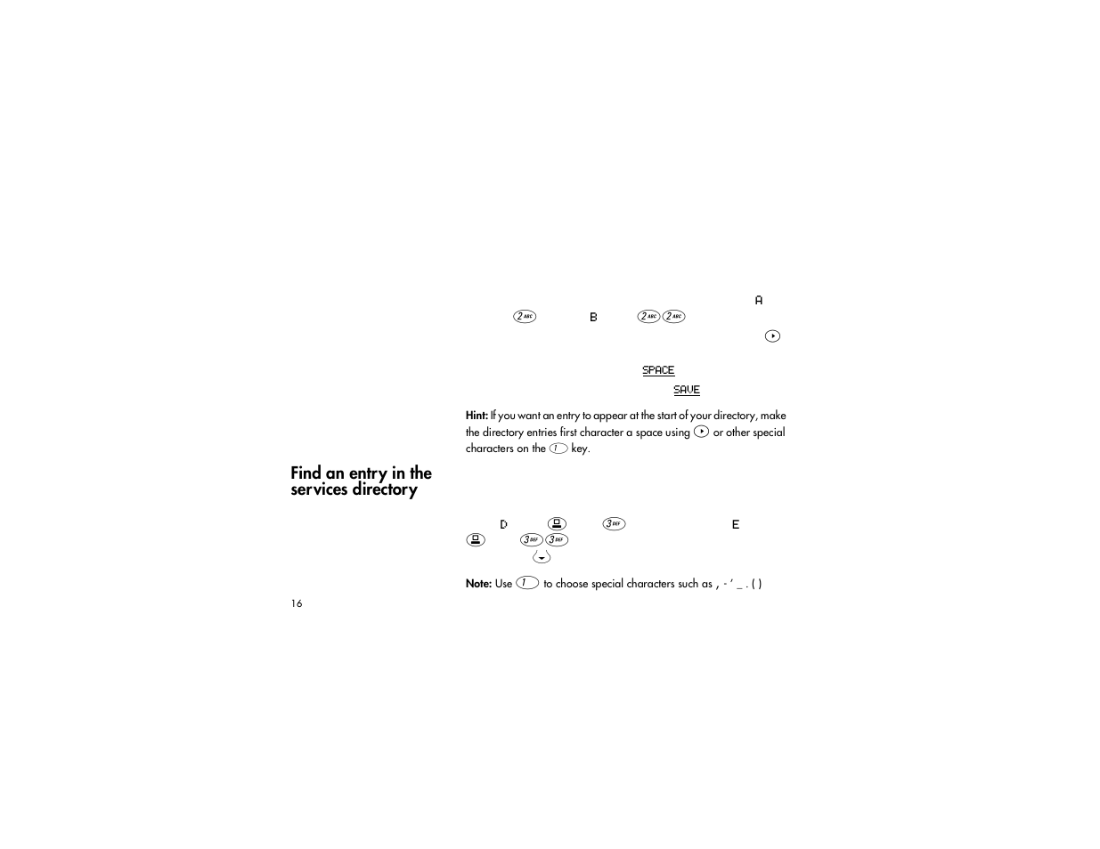 Find an entry in the services directory | Nortel Networks C3060 User Manual | Page 16 / 64