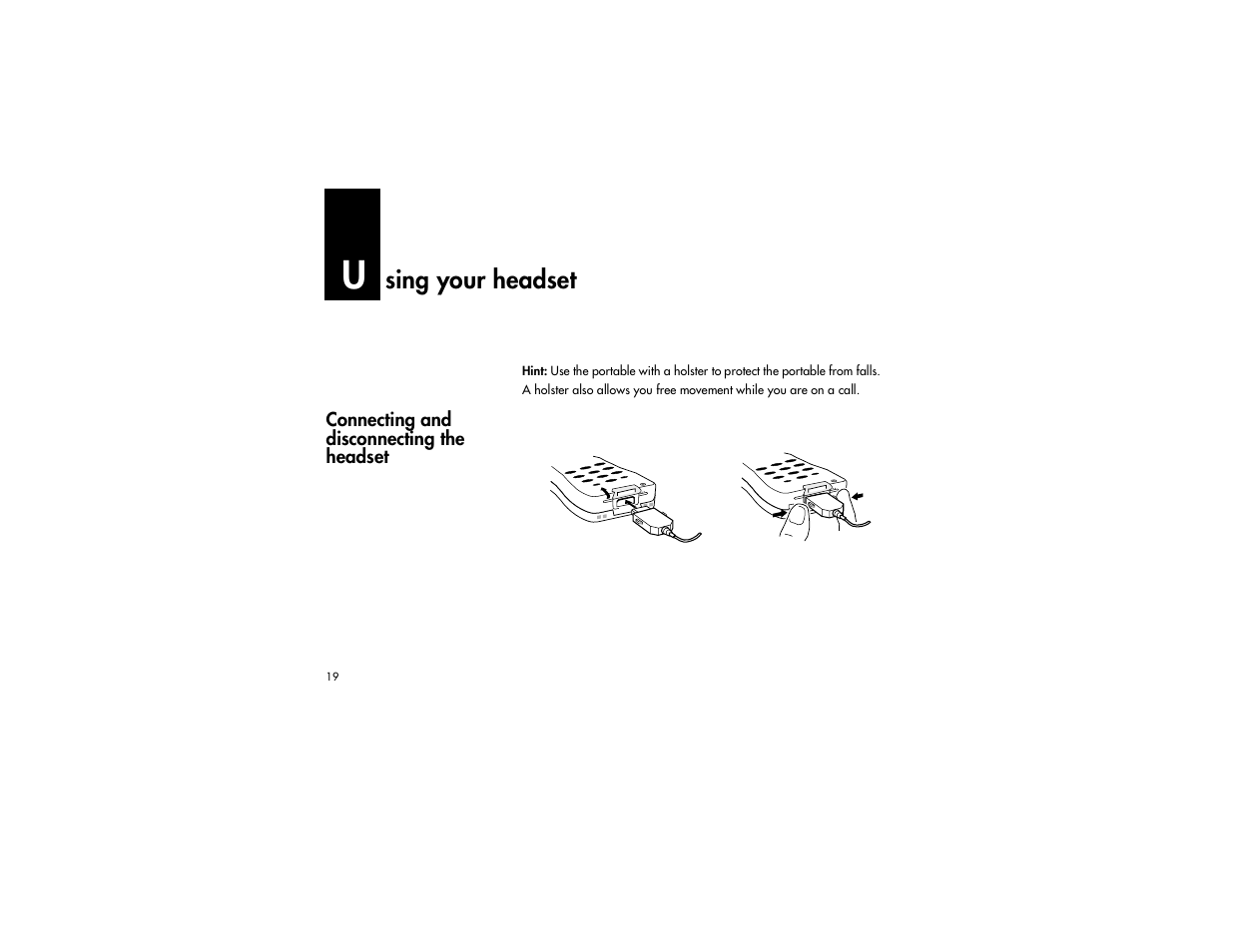 Using your headset, Sing your headset | Nortel Networks C3060 User Manual | Page 19 / 64