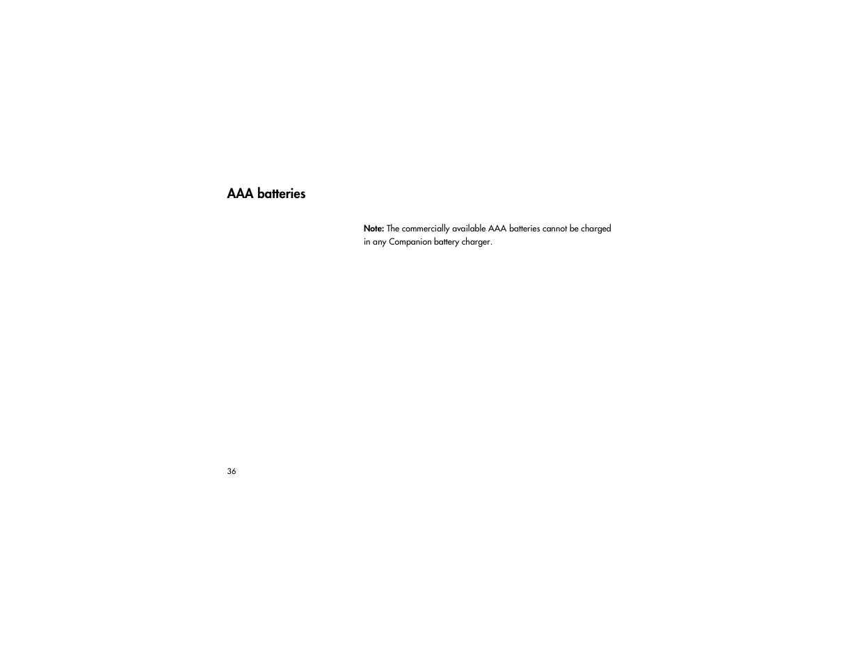 Aaa batteries | Nortel Networks C3060 User Manual | Page 36 / 64